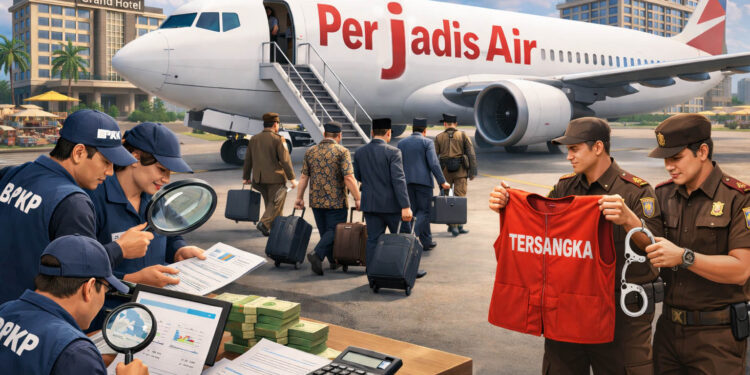 Gambar ilustrasi kasus perjadis. Gambar AI, Ilustrator: Lukman/mimoza.tv.