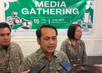 Kepala BPJS Kesehatan Cabang Gorontalo, Try Mayudin, saat memberikan keterangan pada awak media usai kegiatan Media Gathering, Rabu (15/4/2026) Foto: Lukman/mimoza.tv