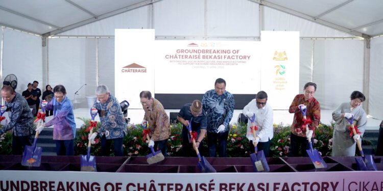 Suasana peletakan batu pertama pabrik kedua Chateraise di Bekasi, Jawa Barat, Senin (13/4/2026). Foto: Dokumentasi Tim RG.