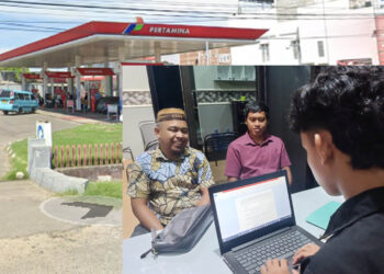 Seorang eks pekerja SPBU Agussalim didampingi kuasa hukum saat melaporkan dugaan pengabaian putusan Mahkamah Agung ke Polda Gorontalo, Jumat (24/4/2026). Setelah menempuh jalur hukum hingga tingkat kasasi, hak pesangon senilai Rp92,5 juta disebut belum juga dibayarkan oleh pihak perusahaan. Kasus ini kini bergeser dari sengketa ketenagakerjaan ke potensi ranah pidana.