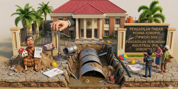 Proyek pengendali banjir yang berujung di meja hijau. Sidang kasus Kanal Banjir Tanggidaa mulai mengungkap dugaan permainan proyek miliaran rupiah sejak tahap awal..
Ilustrasi dibuat menggunakan AI.