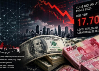 Gambar ilustrasi rupiah melemah terhadap dolar Amerika.(Gambar AI)