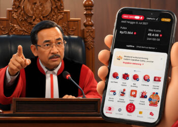 Ilustrasi sidang MK sisa kuota internet.