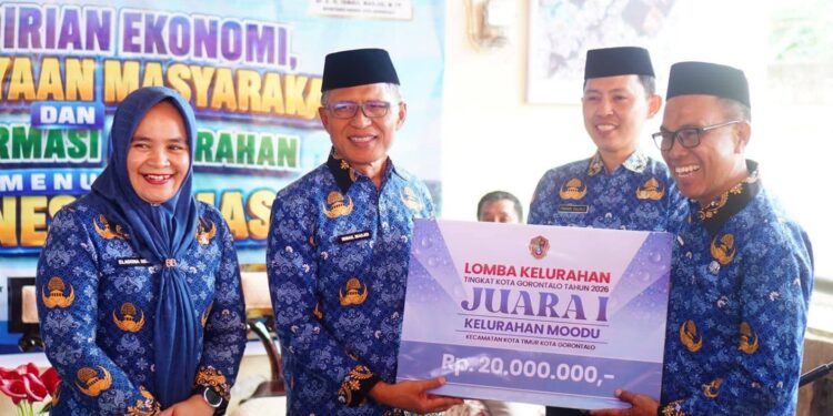 kelurahan moodu juara 1 lomba kelurahan tk kota gorontalo. (Foto/Istimewa)